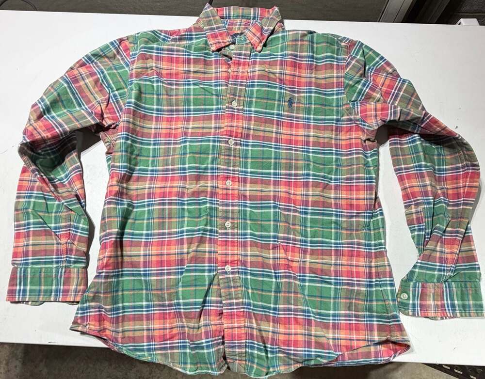 2 Polo Ralph Lauren Men's Custom Fit Plaid Long Sleeve Button Down Shirts - Picture 5 of 7